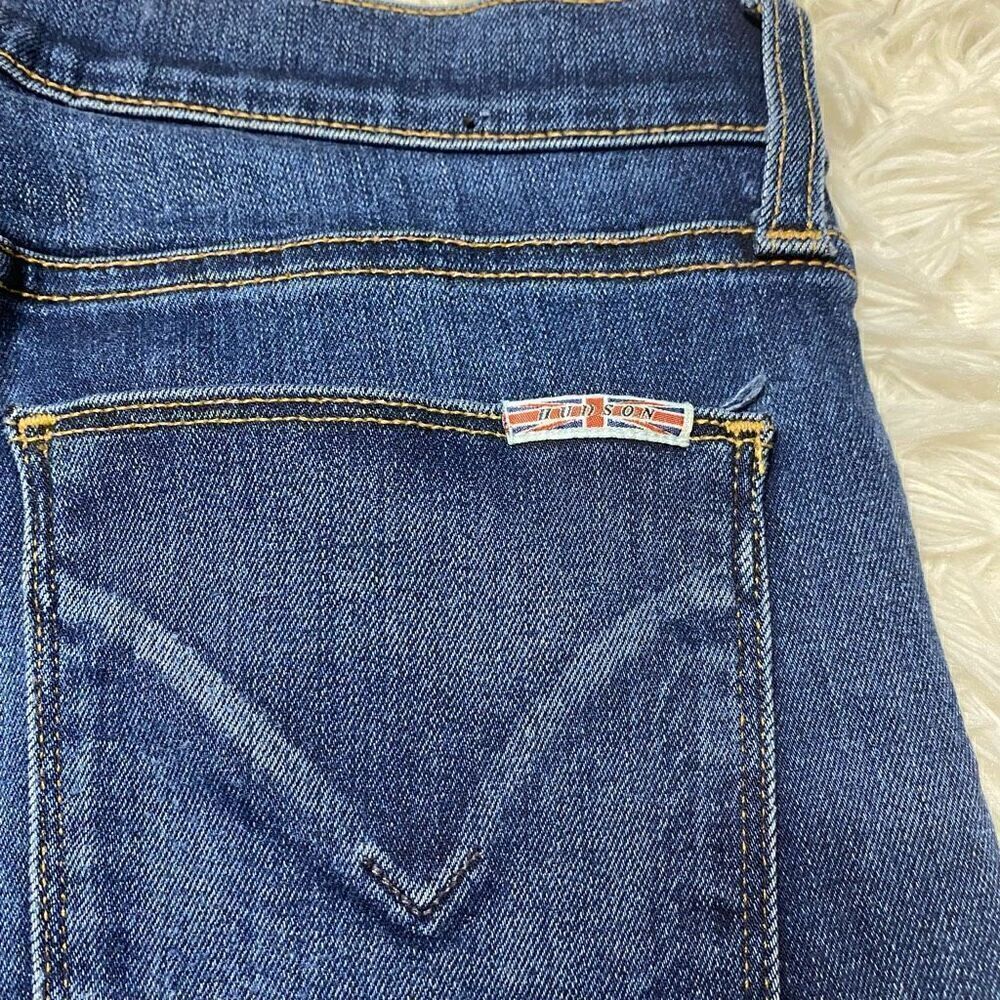 Hudson Skinny Jeans Womens Size 28 Mid Rise Dark Blue Stretch Denim 30" Inseam - Picture 10 of 10